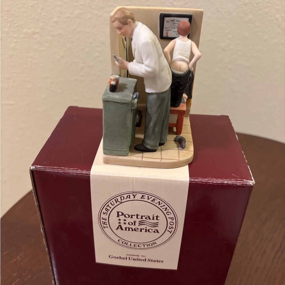 Goebel Norman Rockwell Figurine At The Doctors Office W/Box
